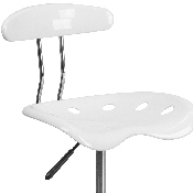 Vibrant White and Chrome Swivel Task Office Chair with Tractor Seat, LF-214-WHITE-GG