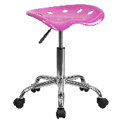 Vibrant Candy Heart Tractor Seat and Chrome Stool, LF-214A-CANDYHEART-GG