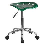 Vibrant Green Tractor Seat and Chrome Stool, LF-214A-GREEN-GG