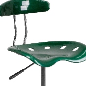 Vibrant Green and Chrome Drafting Stool with Tractor Seat, LF-215-GREEN-GG