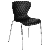 Lowell Contemporary Design Black Plastic Stack Chair, LF-7-07C-BLK-GG