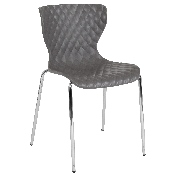 Lowell Contemporary Design Gray Plastic Stack Chair, LF-7-07C-GRY-GG