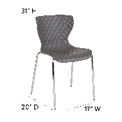 Lowell Contemporary Design Gray Plastic Stack Chair, LF-7-07C-GRY-GG