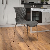 Lowell Contemporary Design Gray Plastic Stack Chair, LF-7-07C-GRY-GG