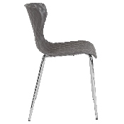 Lowell Contemporary Design Gray Plastic Stack Chair, LF-7-07C-GRY-GG