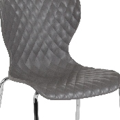 Lowell Contemporary Design Gray Plastic Stack Chair, LF-7-07C-GRY-GG