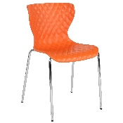 Lowell Contemporary Design Orange Plastic Stack Chair, LF-7-07C-ORNG-GG