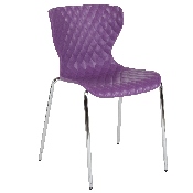 Lowell Contemporary Design Purple Plastic Stack Chair, LF-7-07C-PUR-GG