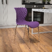 Lowell Contemporary Design Purple Plastic Stack Chair, LF-7-07C-PUR-GG