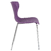 Lowell Contemporary Design Purple Plastic Stack Chair, LF-7-07C-PUR-GG