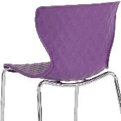 Lowell Contemporary Design Purple Plastic Stack Chair, LF-7-07C-PUR-GG