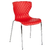 Lowell Contemporary Design Red Plastic Stack Chair, LF-7-07C-RED-GG