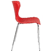 Lowell Contemporary Design Red Plastic Stack Chair, LF-7-07C-RED-GG