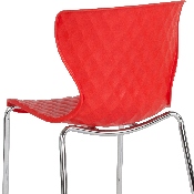 Lowell Contemporary Design Red Plastic Stack Chair, LF-7-07C-RED-GG