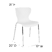 Lowell Contemporary Design White Plastic Stack Chair, LF-7-07C-WH-GG