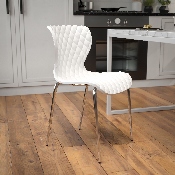 Lowell Contemporary Design White Plastic Stack Chair, LF-7-07C-WH-GG