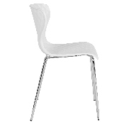 Lowell Contemporary Design White Plastic Stack Chair, LF-7-07C-WH-GG