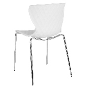 Lowell Contemporary Design White Plastic Stack Chair, LF-7-07C-WH-GG