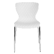 Lowell Contemporary Design White Plastic Stack Chair, LF-7-07C-WH-GG