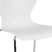 Lowell Contemporary Design White Plastic Stack Chair, LF-7-07C-WH-GG