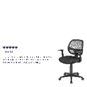 Mid-Back Black Mesh Swivel Ergonomic Task Office Chair with T-Arms - Desk Chair, BIFMA Certified, LF-W-118A-BK-GG