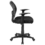 Mid-Back Black Mesh Swivel Ergonomic Task Office Chair with T-Arms - Desk Chair, BIFMA Certified, LF-W-118A-BK-GG