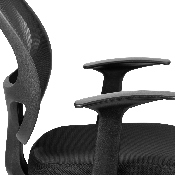 Mid-Back Black Mesh Swivel Ergonomic Task Office Chair with T-Arms - Desk Chair, BIFMA Certified, LF-W-118A-BK-GG