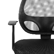 Mid-Back Black Mesh Swivel Ergonomic Task Office Chair with T-Arms - Desk Chair, BIFMA Certified, LF-W-118A-BK-GG