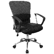 Mid-Back Grey Mesh Swivel Task Office Chair with Adjustable Lumbar Support and Arms, LF-W23-GREY-GG
