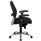 Mid-Back Black Super Mesh Executive Swivel Office Chair with Knee Tilt Control and Adjustable Lumbar & Arms, LF-W42-GG