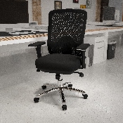 HERCULES Series 24/7 Intensive Use Big & Tall 350 lb. Rated Black Mesh Multifunction Swivel Ergonomic Office Chair, LQ-2-BK-GG