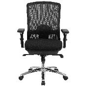 HERCULES Series 24/7 Intensive Use Big & Tall 350 lb. Rated Black Mesh Multifunction Swivel Ergonomic Office Chair, LQ-2-BK-GG