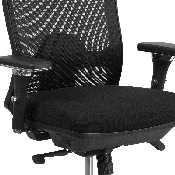 HERCULES Series 24/7 Intensive Use Big & Tall 350 lb. Rated Black Mesh Multifunction Swivel Ergonomic Office Chair, LQ-2-BK-GG