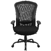 HERCULES Series 24/7 Intensive Use Big & Tall 400 lb. Rated Black Mesh Multifunction Synchro-Tilt Ergonomic Office Chair, LQ-3-BK-GG