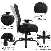 HERCULES Series 24/7 Intensive Use Big & Tall 400 lb. Rated Black Mesh Multifunction Synchro-Tilt Ergonomic Office Chair, LQ-3-BK-GG