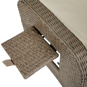 Nemo Indoor/Outdoor Patio Wicker Rattan Recliner Lounge Chair with Flip up Side Table, Beige and Brown, LTS-0422-BG-BR-GG