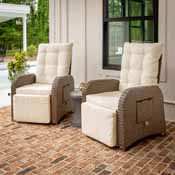 Nemo Indoor/Outdoor Patio Wicker Rattan Recliner Lounge Chair with Flip up Side Table, Beige and Brown, LTS-0422-BG-BR-GG