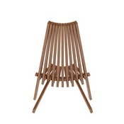 Delia Commercial Grade Indoor/Outdoor Folding Acacia Wood Chair, Low Profile Lounge for Patio, Porch, Garden, Brown, LTS-0441-BR-GG