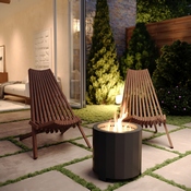 Delia Commercial Grade Indoor/Outdoor Folding Acacia Wood Chair, Low Profile Lounge for Patio, Porch, Garden, Brown, LTS-0441-BR-GG