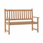 Adele Commercial Grade Indoor/Outdoor Patio Acacia Wood Bench, 2-Person Slatted Seat Loveseat for Park, Garden, Yard, Porch, Brown, LTS-0525-BR-GG
