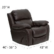 Brown LeatherSoft Rocker Recliner, MEN-DA3439-91-BRN-GG