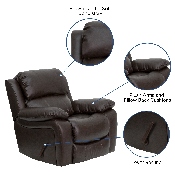 Brown LeatherSoft Rocker Recliner, MEN-DA3439-91-BRN-GG