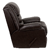 Plush Brown LeatherSoft Lever Rocker Recliner with Padded Arms, MEN-DSC01078-BRN-GG