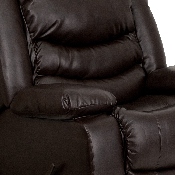 Plush Brown LeatherSoft Lever Rocker Recliner with Padded Arms, MEN-DSC01078-BRN-GG