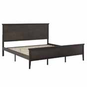 Fiona Dark Gray King Size Solid Wood Platform Bed Frame with Headboard, Footboard, and Slatted Bottom, MG-0900-29-KB-DKGRY-GG
