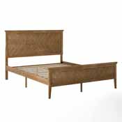 Fiona Light Brown Queen Size Solid Wood Platform Bed Frame with Headboard, Footboard, and Slatted Bottom, MG-0900-29-QB-ANTOAK-GG