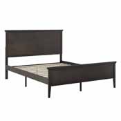 Fiona Dark Gray Queen Size Solid Wood Platform Bed Frame with Headboard, Footboard, and Slatted Bottom, MG-0900-29-QB-DKGRY-GG