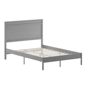 Kingston Full Size Solid Wood Platform Bed with Wooden Slats and Headboard, No Box Spring Needed, Gray, MG-09003FB-F-GRYWSH-GG