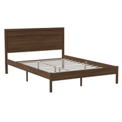 Kingston Queen Size Solid Wood Platform Bed with Wooden Slats and Headboard, No Box Spring Needed, Brown, MG-09003QB-Q-BRN-GG