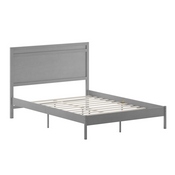 Kingston Queen Size Solid Wood Platform Bed with Wooden Slats and Headboard, No Box Spring Needed, Gray, MG-09003QB-Q-GRYWSH-GG